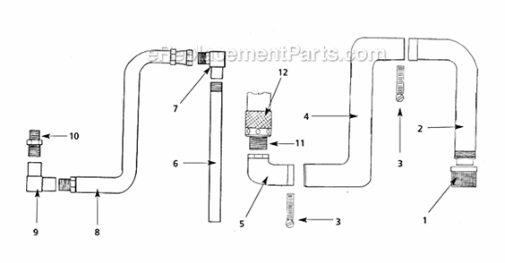 Pump Assembly Diagram and Parts List for AL2810  Campbell Hausfeld Paint Sprayer